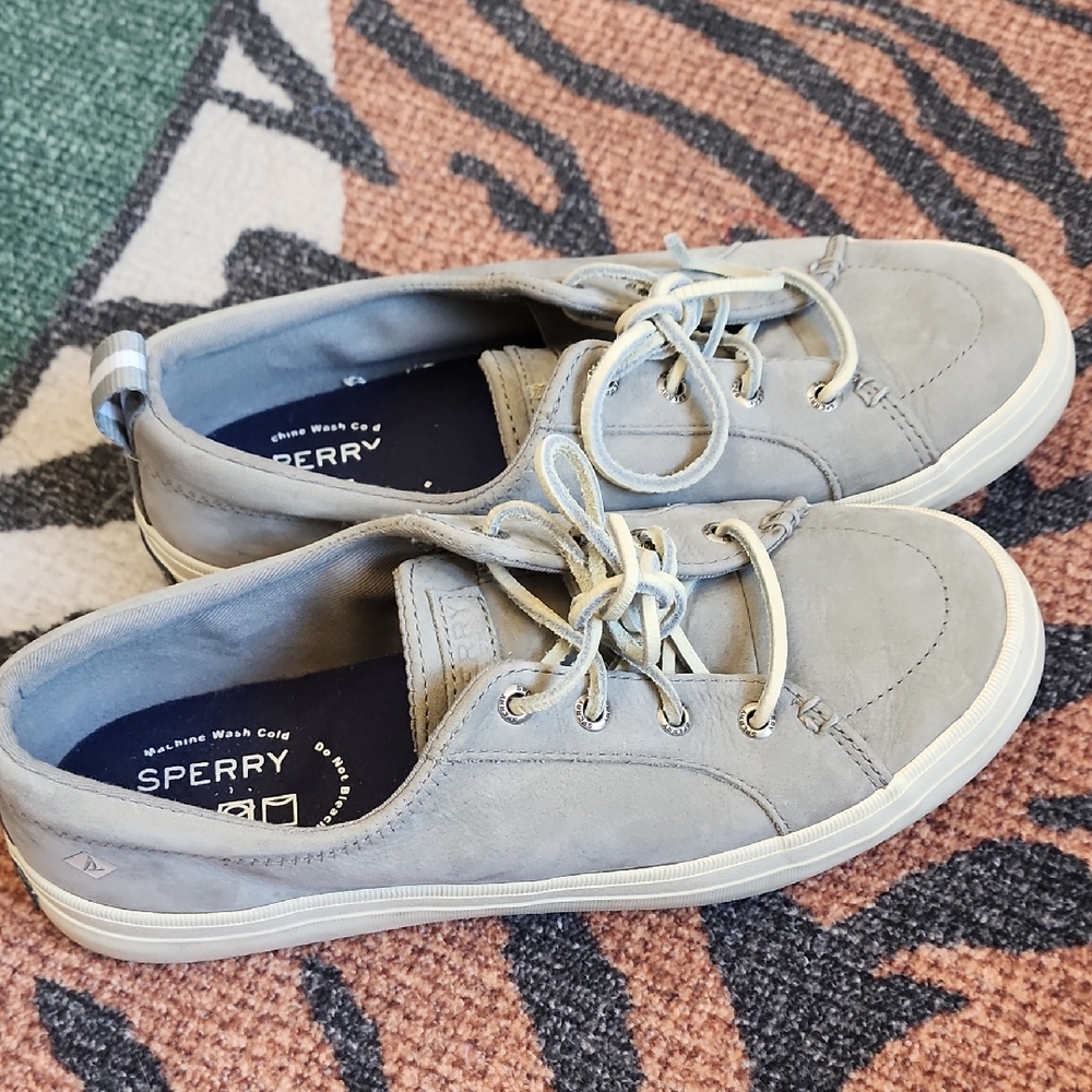 Sperry Gray Sneakers Comfortable Suede Low-Top